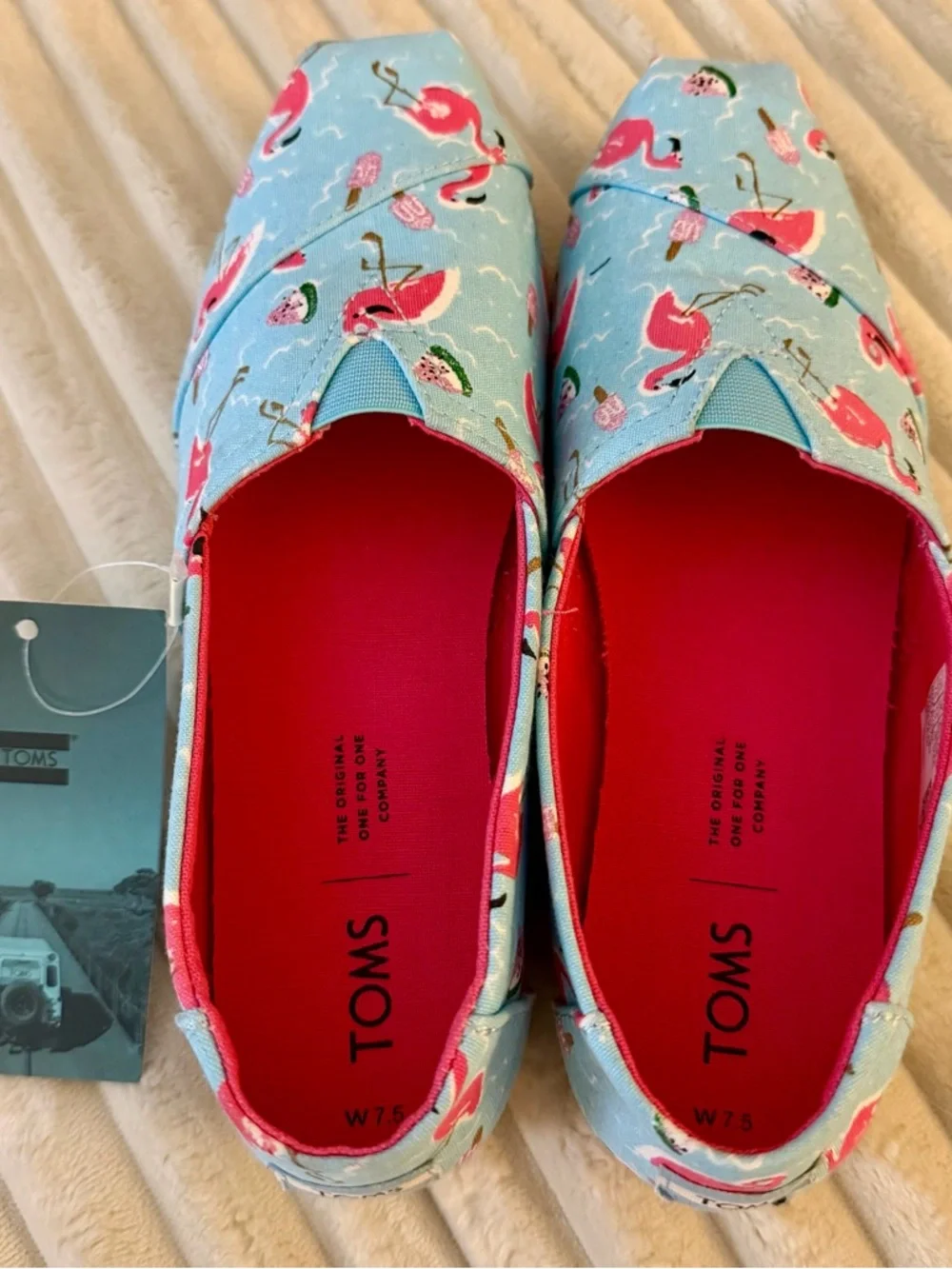 Toms Flamingo Party Watermelon Print Canvas - Blue & Pink - Picture 2 of 5